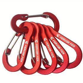 Resim 6'lı Paket Alüminyum D-Halka Karabinalar, Açık Hava Balıkçılığı, Yürüyüş, Kampçılık, Seyahat ve Kürek Sporları için Uygun 