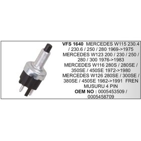 Resim Fren Musuru Mercedes W115 W116 W126 4Pin 504630267 