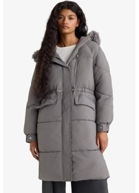 Resim Defacto Su Geçirmez Regular Fit Kapüşonlu Fermuarlı Parka F2965ax25wngr490 Gri-gr490 