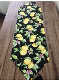 Resim Siyah Zemin Limon Desenli Runner Çok Renkli 