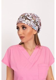 Resim Master Likralı Kahverengi Ayıcık Desenli Cerrahi Doktor Hemşire B 