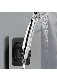 Resim Siyah Kendinden Yapışkanlı Nano Duş Başlığı Askısı Mafsal Siyah 