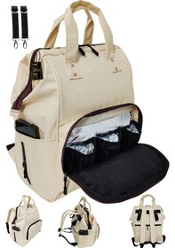 Resim Bebek Bakım Çantası Organizatör Fonksiyonel Anne Bebek Çantası Krem 