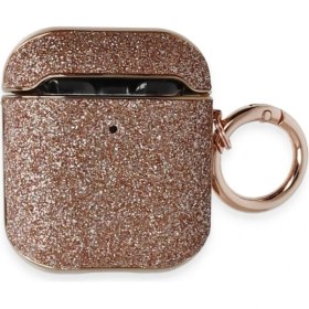 Resim İlkyaz Fashion Apple Airpods 2 (2.nesil) Spell Simli Kılıf - Rose Gold 