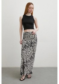 Resim Desenli Maxi Verev Etek Ekru Ekru 