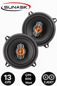 Resim SUNASK Sn-1397 Çifti 600 Watt 13 Cm Araba Oto Hoparlör Yüksek Ses Kalitesi Kutu Içeriği 2 Adet 