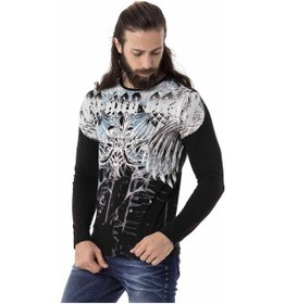 Resim Cipo & Baxx CL516 Royal Desenli Siyah İnce Sweatshirt Siyah 
