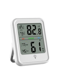 Resim Kosona Yüksek Hassasiyetli Dijital Nem Ve Sıcaklık Ölçer, Masa & Duvar Montajı, Lcd Ekran, Beyaz Renk 