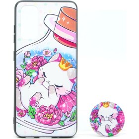 Resim Nettech Samsung Galaxy S11E Uyumlu Desenli Popsocket Seri Arka Koruma Kılıf 