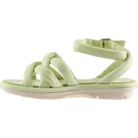 Resim Bueno Shoes Yeşil Deri Kadın Düz Sandalet 