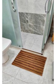 Resim AFRALYAHOME Banyo Küvet Duşakabin Ahşap Paspas Banyo Paspası Kaydırmaz Katlanabilir 60x30 Cm 