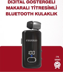Resim Eldenör Fineblue F580 Bluetooth Kulaklık – Klipsli, Dijital Göstergeli, Su Geçirmez, 12 Saat Pil Ömürlü 
