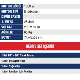 Resim Mercure MC-9002 Pafta Makinası 1/2-2 Tezgah Tipi Elektrikli 