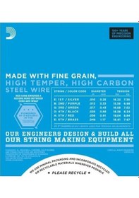 Resim D'addario Exl110 Elektro Tel Set Regular Light 010 