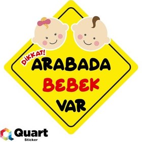 Resim Arabada Bebek Var Oto Sticker, Araba Sticker 