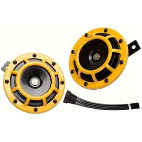 Resim Topshop1 Yellow Allrey Araba Kornası 12v Yüksek Sesli Metal İkiz Kornası Seti 