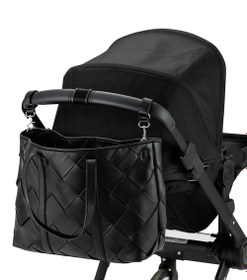 Resim Örgülü Deri Bebek Bakım Çantası, Termo Cepli, Özel Bölmeli, Bebek Arabasına Takılabilir 