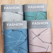 Resim 4 Paket Erkek Moda Boxer Şortları, Yüksek Esneklikli Örgü Kumaş, Geometrik Desen, Yumuşak Polyester %92 ile %8 Spandex, Spor ve Günlük Giyim için Rahat Kısa Şortlar 
