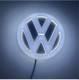 Resim 4d Led Işıklı Araba Amblemi Işıkları Vw Volkswagen Beyaz 11cm 