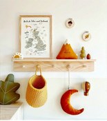 Resim babyroomstore Ahşap Dekoratif Askılı Raf Raf 60 Cm 
