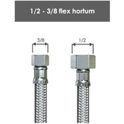 Resim Sarıbey 3-8 - 1-2 Flex Bağlantı 50 Cm paslanmaz Yerli Ürün 
