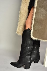 Resim Fox Shoes T267765209 Siyah Kovboy Model Kadın Çizme 