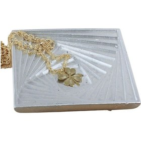 Resim Dekoratif Kase Takı Kutusu Yüzük Kolye Kutusu Mum Tabağı Takı Organizer Model 3 - Gümüş 