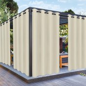 Resim Veranda için Dış Mekan Perdeleri, Kiosklar ve Ön Verandalar için Güneş Engelleyici Mahremiyet Perdesi, 132cm x 213cm, 1 Panel, Bej 