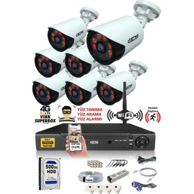 Resim Ids - 7 Kameralı 5 Mp Sony Lensli 1080P Full HD Güvenlik Kamerası Sistemi - Cepten İzle - 500 Dış 