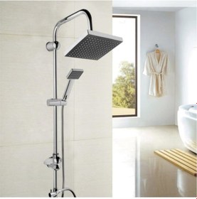 Resim Hitfoni Black Yağmurlama Robot Tepe Duş Sistemi Çok Fonksiyonlu Duş Seti Krom 