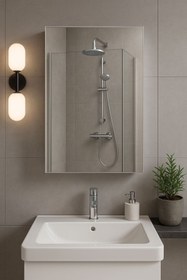 Resim TETTO ELAGANTE Tek Kapaklı Aynalı Banyo Dolabı 