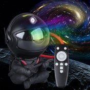 Resim 360° Dönebilen Manyetik Kafa ile Modern Moire Desenli Astronot Projektör Gece Lambası, Uzay Temalı USB Güçlü Masa Üstü Lambası, Ayarlanabilir LED Nebula Aydınlatması, Uzaktan Kumanda Dahil - Çeşitli Odalar için Freestanding Plastik Lamba, Yatak Odası Amiyansı ve Romantik Hediyeler için İdeal 