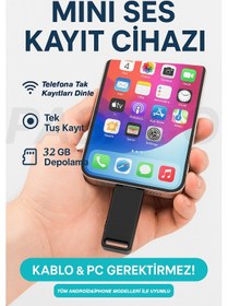 Resim Mini Ses Kayıt Cihazı Tak Çalıştır Kablo & Pc Gerektirmez 