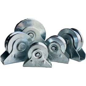 Resim ÖZMENT 90 Mm Raylı Kapı Makarası Demir Kapı Ray Makarası Kepli Makara 