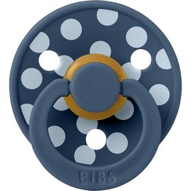 Resim Bibs Studio Polka Big Kauçuk Emzik - Steel Babyblue 0-6 Ay 