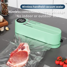 Resim Taşınabilir USB Şarj Edilebilir Vakum Makinesi, Çok Fonksiyonlu Otomatik Gıda Vakum Makinesi, Atıştırmalık Sızdırmazlık Sistemi, Harici Emiş ve Şişirme Fonksiyonu, 1200mAh Lityum Pil, USB Şarj, Mutfak ve Açık Hava Piknikleri İçin Gıda Koruma 