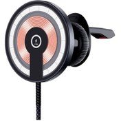 Resim Totu Cacw-063 Super Fast Magsafe Özelikli 15 W Araç İçi Kablosuz Telefon Tutucu 