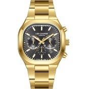 Resim Lee Cooper Lc08169.160 Fonksiyonlar Aktif Kare Kadran Takvimli Erkek Kol Saati Altın 