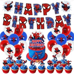 Resim Gençler, Erkekler ve Kızlar İçin 32 Parça Marvel Spider-Man Doğum Günü Parti Seti - Balonlar, Cupcake'ler ve Daha Fazlası ile Canlı Süper Kahraman Temalı Dekorasyon - Mükemmel Noel, Paskalya ve Özel Günler İçin, Kutlama Kıyafeti | Renkli Dekor | Kağıt Malzemeleri, Marvel Dekorasyonu 
