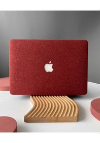 Resim Apple Uyumlu MacBook Air M1 Kılıf 13inç Simli G1505 Touchıd'li M1 Air A2337 A2179 A1932 İle Bordo 