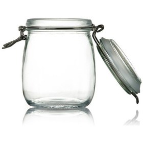 Resim 3'lü Korken Kavanoz 750 Ml Vakumlu Kilitli Cam Saklama Kavanozu Şeffaf 