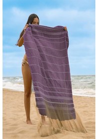 Resim Sultan Peştemal Havlu 100 Pamuklu Deniz Plaj Banyo Peştemali 100x180 Cm Mor 