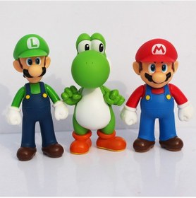 Resim Super Marıo Nintendo Süper Mario Luigi Yoshi 14Cm 3Lü Figür Set 