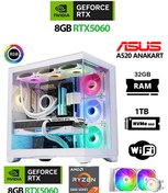 Resim DMC N320 (pubg,gta 5) Ryzen 7 5700,32gb Ram,1tb M.2,8gb Rtx5060,sıvı Soğutmalı Oyuncu Bilgisayarı 