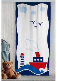 Resim Denizci Gemi Deniz Feneri Kuşlar Çift Kanatlı Çocuk Odası Fon Perde 