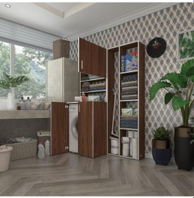 Resim Kenzlife Çamaşır Makinesi Dolabı Kasparovsüpürge Cvz 180 126 55-20 Banyo Kapaklı Arkalıksız Çok Renkli 
