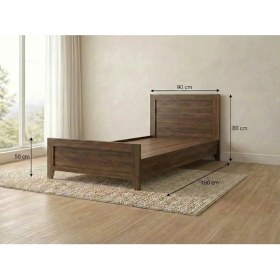 Resim Mukotoys Prime Soft 90X190 cm Tek Kişilik Karyola - 1. Sınıf Mdf - Ceviz Renk - Modern Ahşap Yatak 