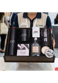 Resim Bk Kurumsal Promosyon 10 Adet Premium Hediye Seti Ahşap Kutu, Termos, French Press, Kahve 