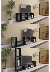 Resim Çok Şekilli Fonksiyonel Tv Sehpası, Dekoratif Sehpa-kitaplık,... Antrasit 