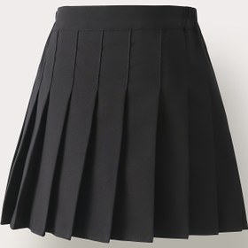 Resim Kızlar için Preppy Pilisli Etek ve Güvenlik Pantolonu - Düz Renk Yarım Boy A Kesim, Makinede Yıkanabilir & Kuru Temizlenebilir, Elastik Bel Bandı Olmayan, İlkbahar Yaz Sonbahar Parti Performans Kıyafeti 